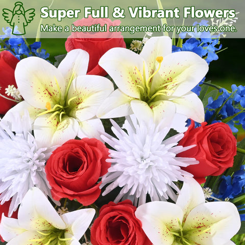 MARTINE MALL UV-resistant cemetery flowers keep colors vibrant year-round.