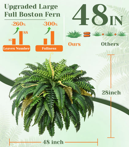 Martine Mall UV-resistant outdoor fern stands up to sun and rain