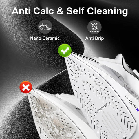 Martisan steam iron ergonomic handle enabling comfortable long sessions.