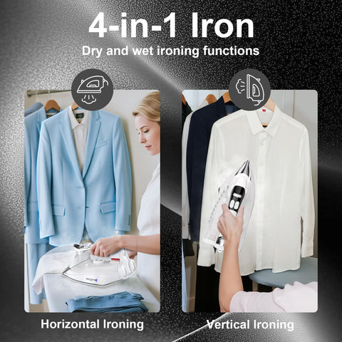 Martisan steam iron self-clean feature helps reduce mineral buildup.