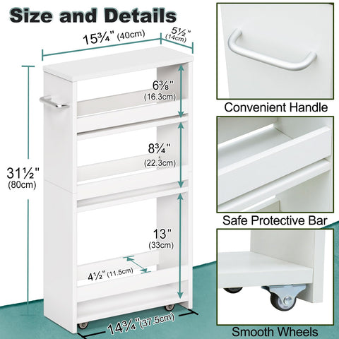 MARTY slim storage cart assembly in a small apartment for versatile storage.