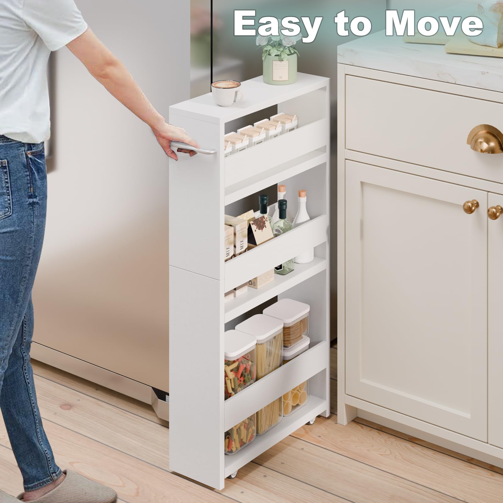 MARTY slim cart handle and wheels enable effortless pulling.
