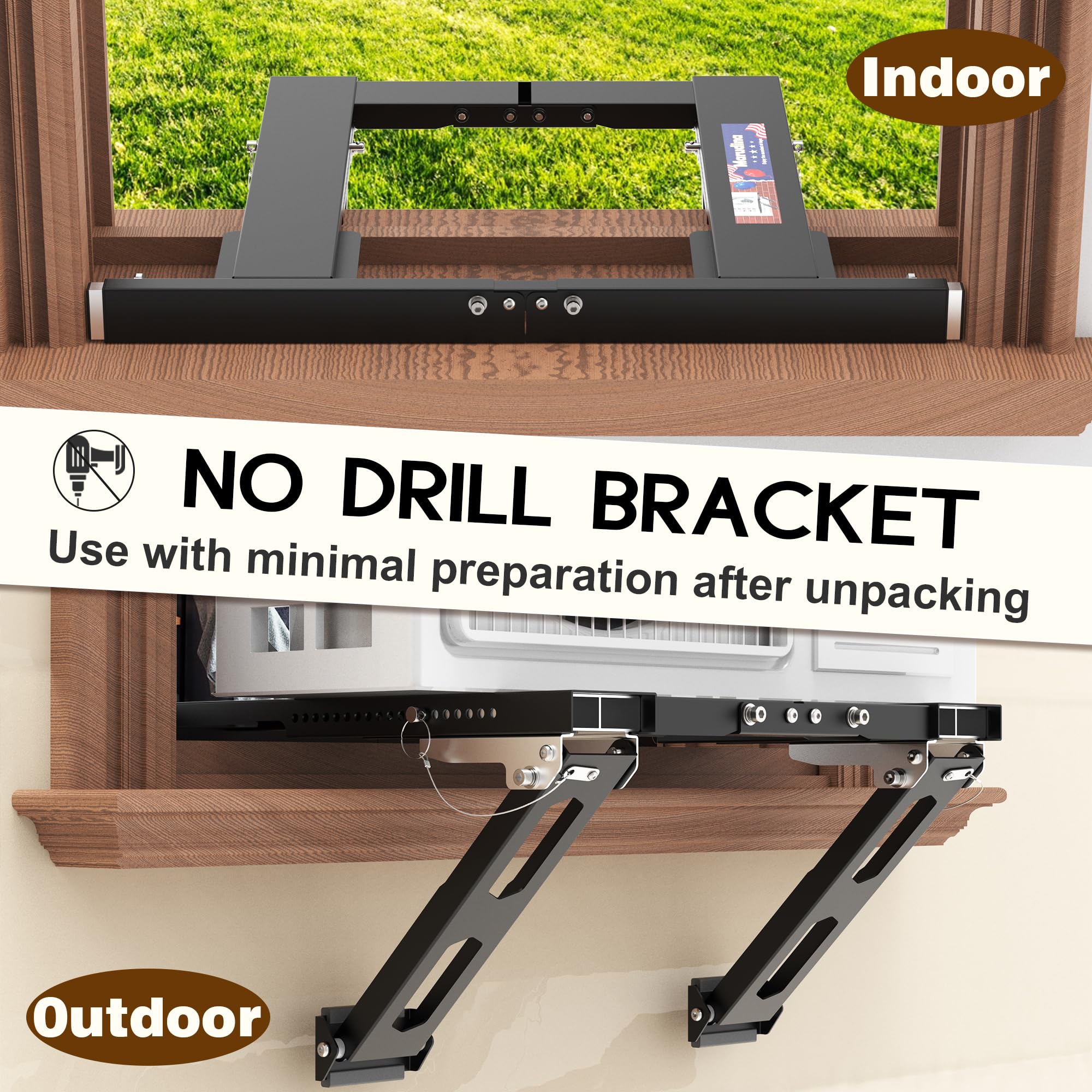 Marudina window-ac-bracket-extension-beams provide extra support for heavier units.