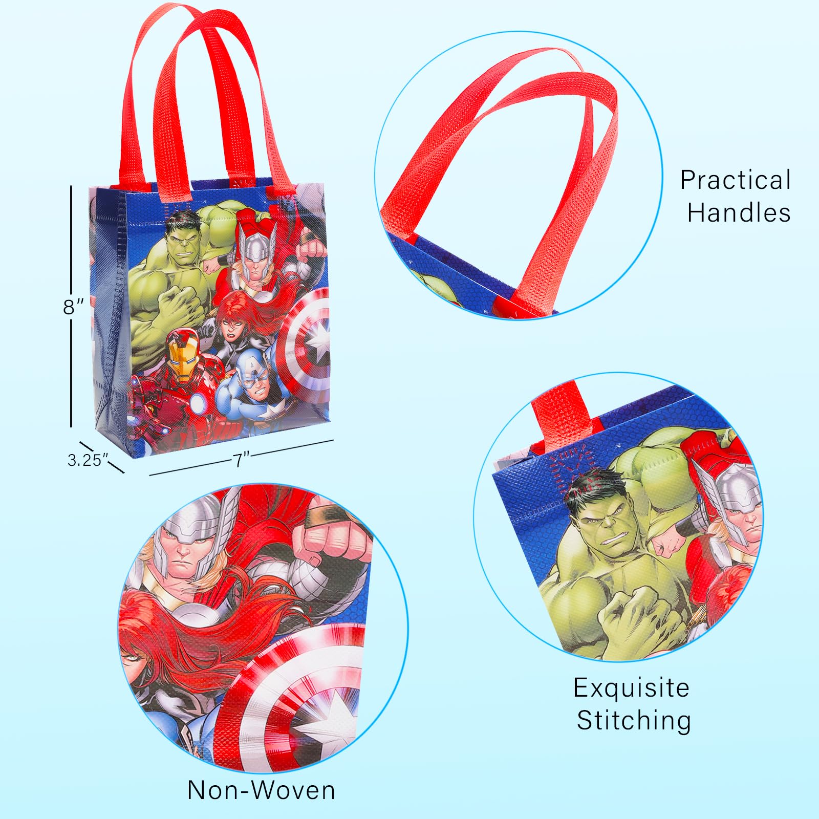 Marvel Avengers party favor bags 24-pack for kids' celebrations