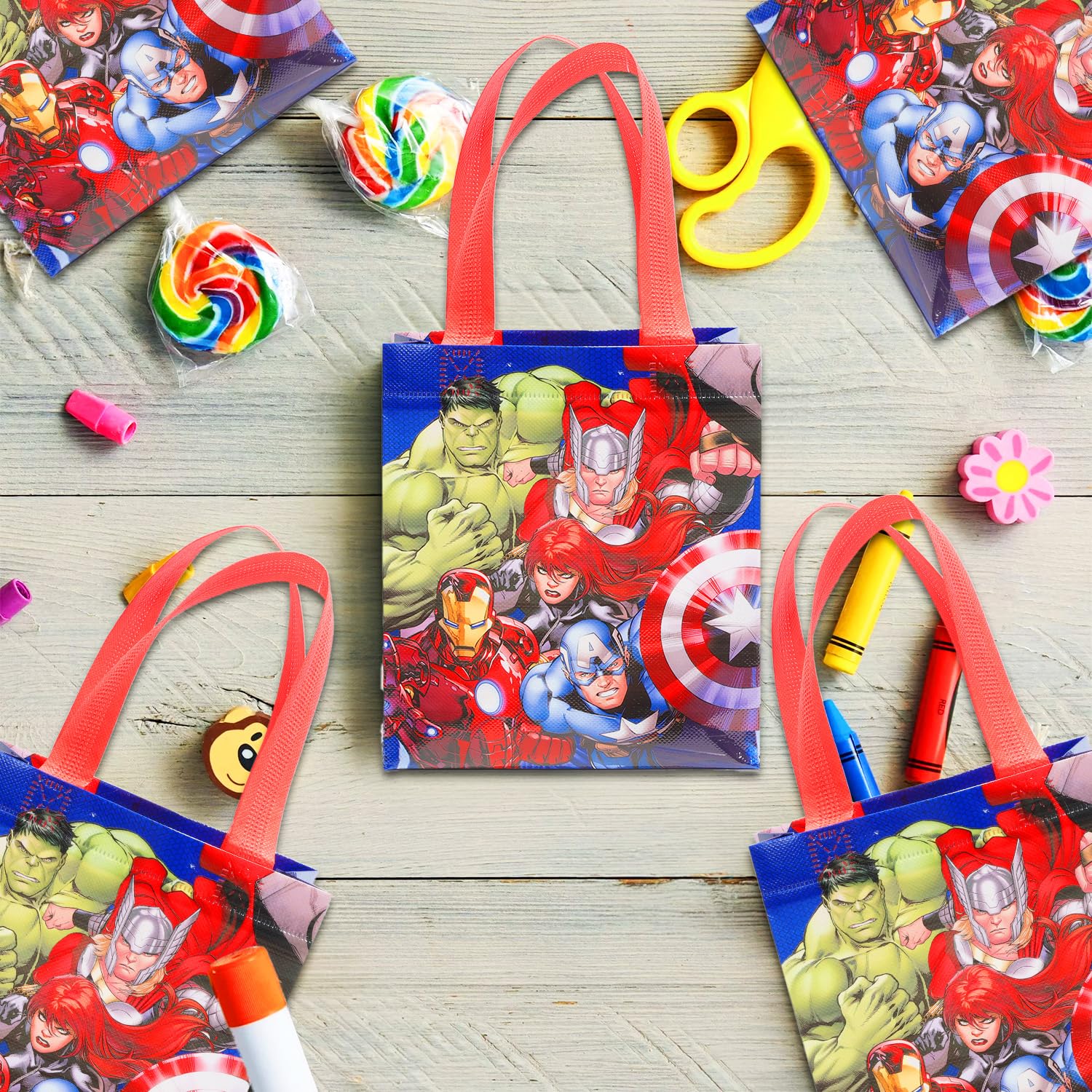 Marvel Avengers superhero artwork tote to pair with Marvel merchandise