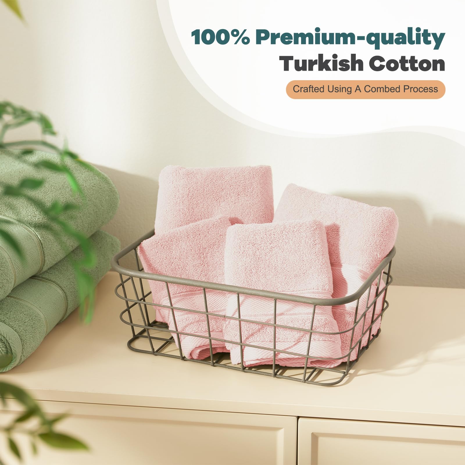 Marvione washcloths 13x13 pink perfect for facial routines.