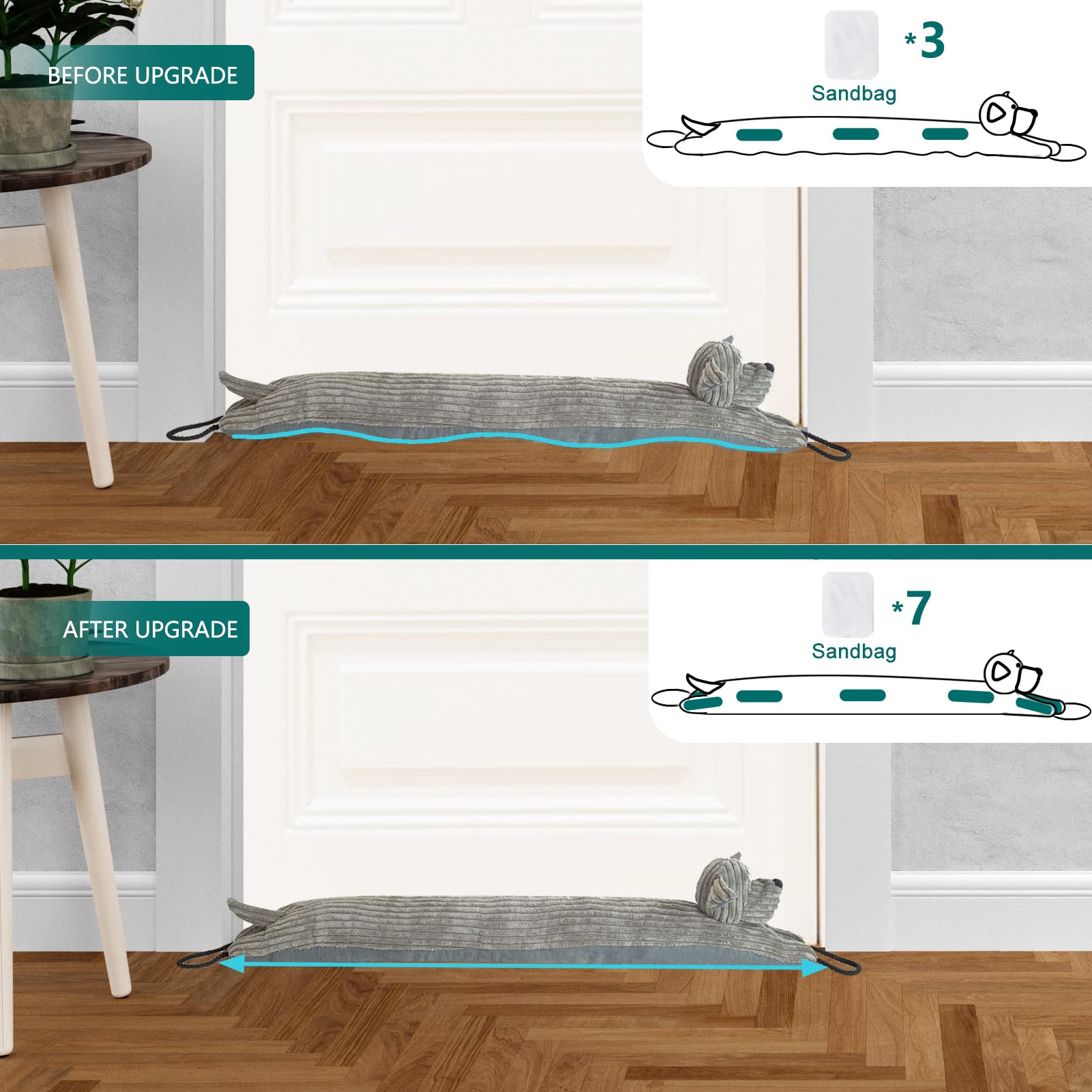 Marwood 36-inch draft stopper graces entryways with cozy style.