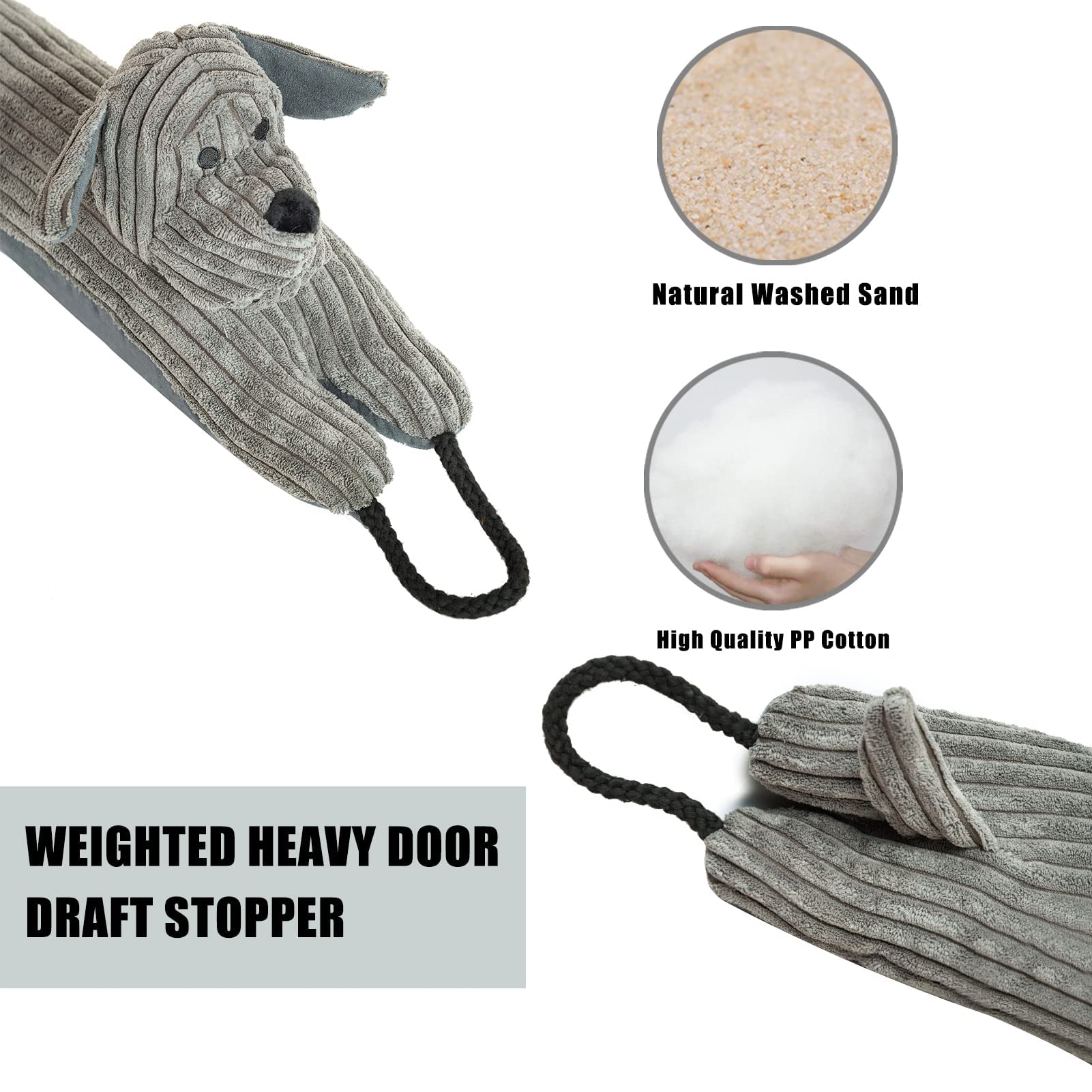 Marwood decorative dog door snake prevents dust, light, and noise.