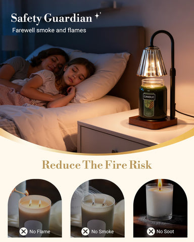 Marycele Candle Warmer Lamp dimmer and timer control for customizable scent intensity.