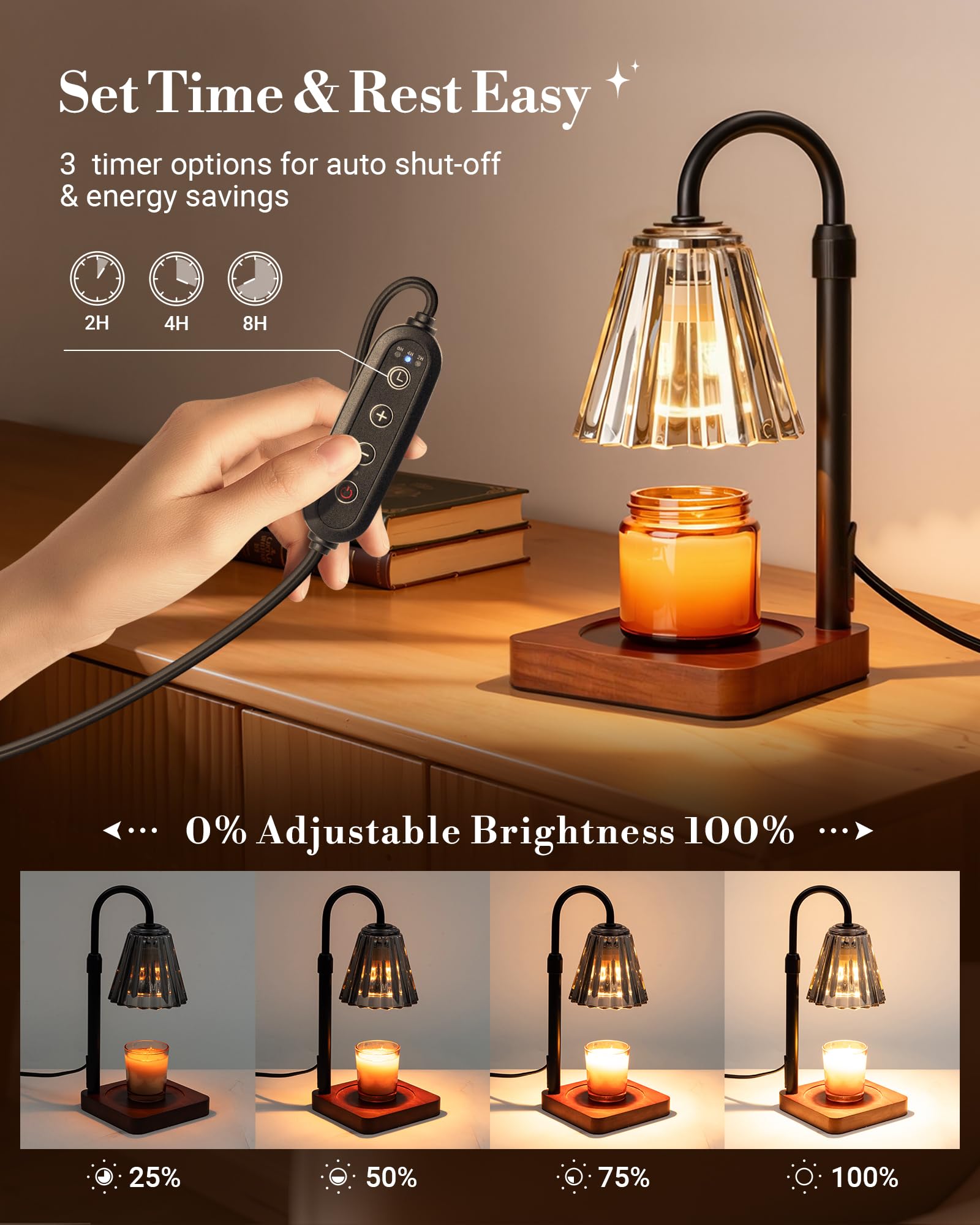 Marycele adjustable height feature with a 3-7 inch range fits all jar sizes.