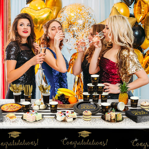 MASHAN black-gold theme to boost party ambiance and simplify cleanup
