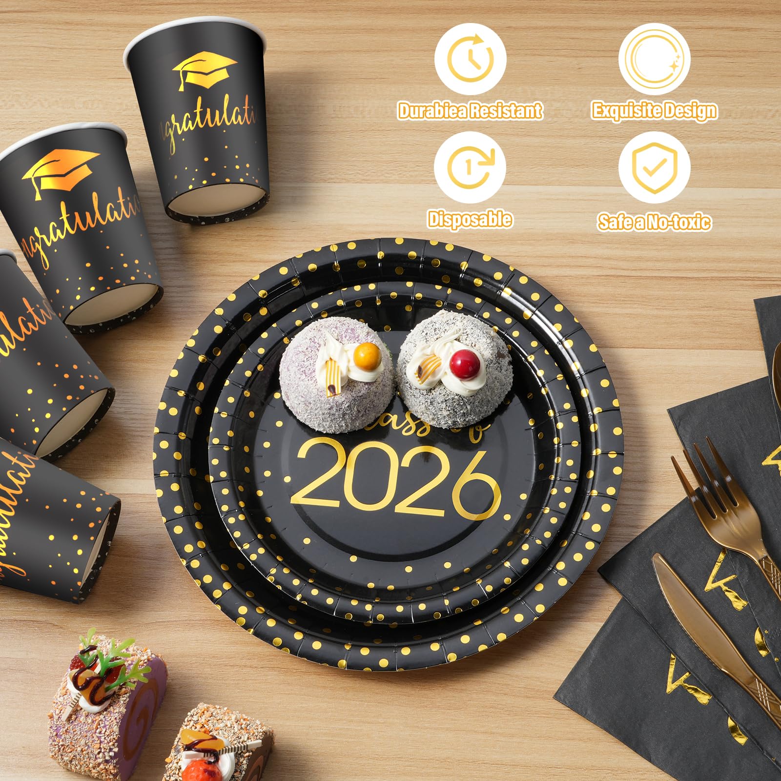 MASHAN graduation napkins complementing the theme and absorb spills