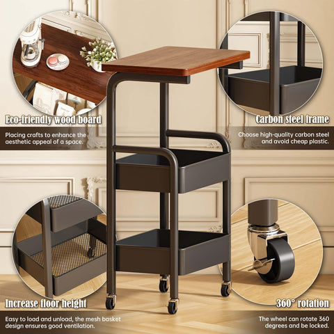 MASHART cart side view with lockable wheels for secure mobility