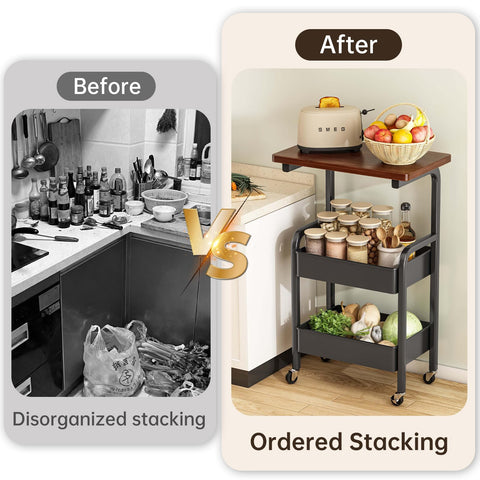 MASHART kitchen utility cart top view ideal for coffee stations