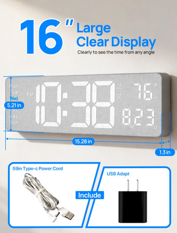 MASHI 16-inch LED display close-up highlighting large digits for easy reading