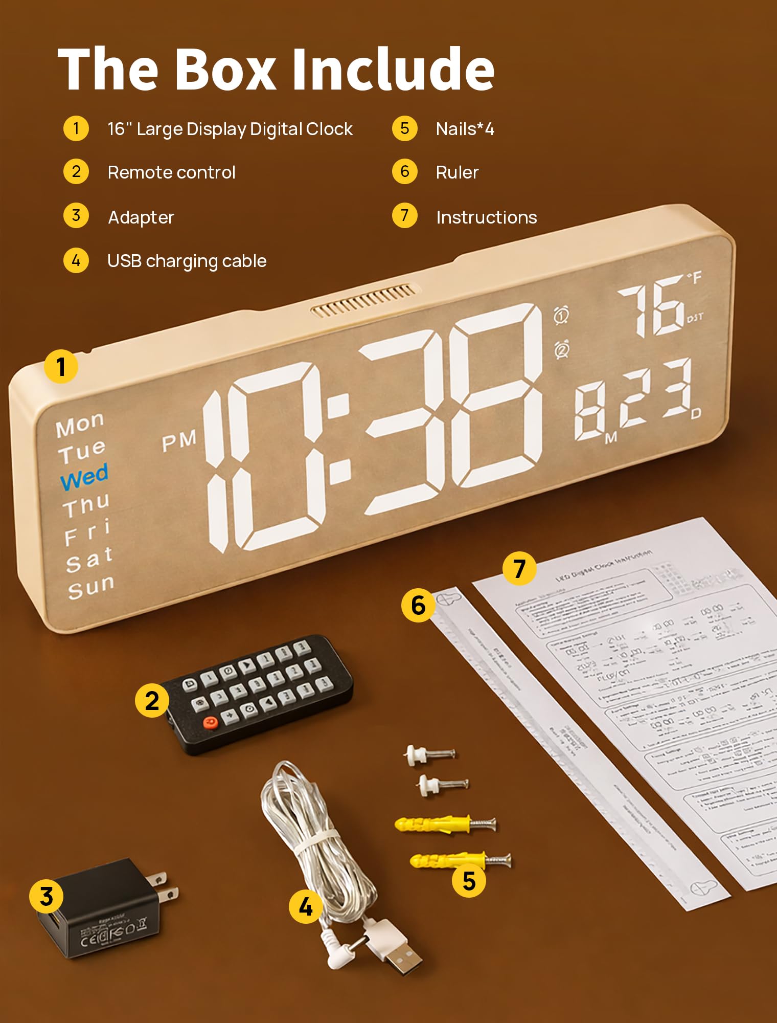 MASHI 2026 clock large digits improve visibility for seniors and guests.