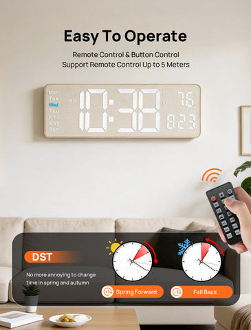 MASHI 2026 clock power cord and adapter setup for flexible placement.