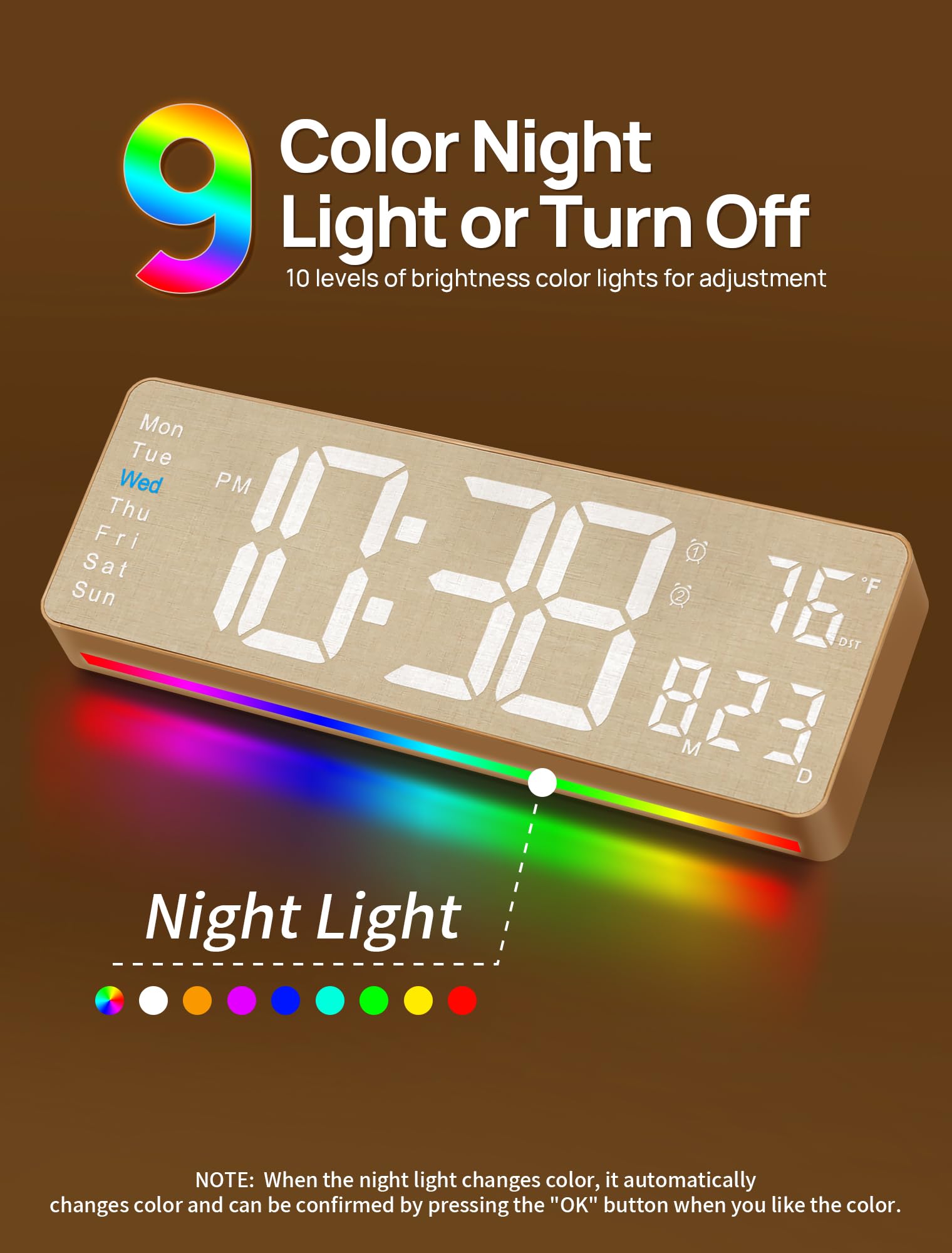 MASHI 2026 RGB night light enhances ambience with color options.