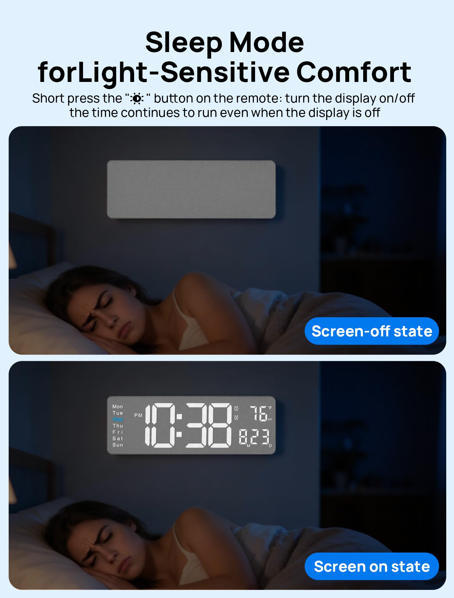MASHI auto DST and brightness sensor adapts to lighting conditions