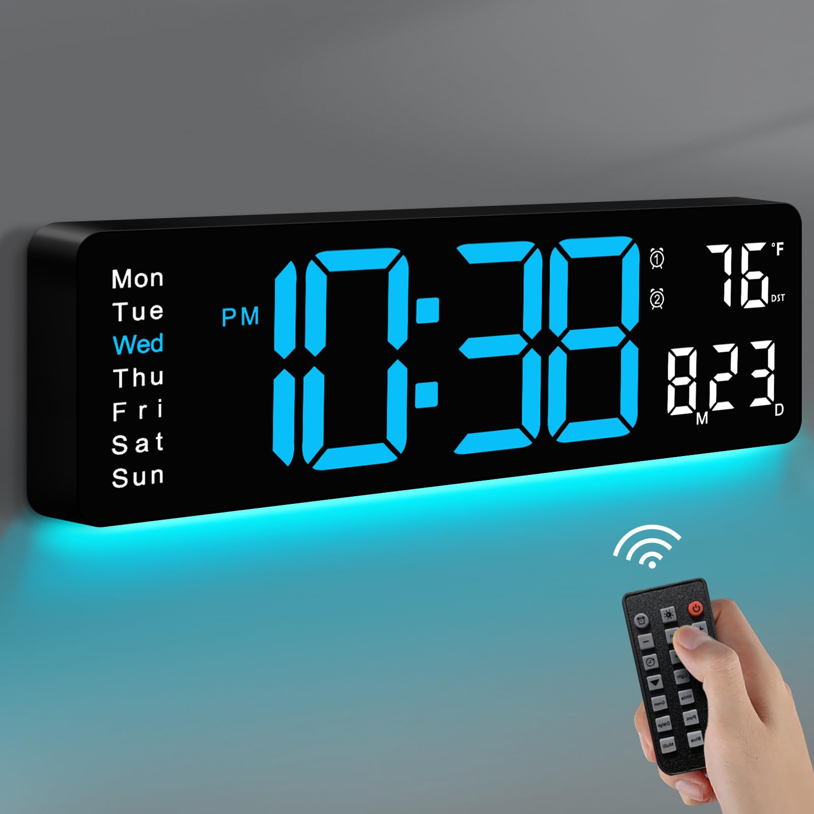 MASHI digital wall clock with 16-inch display offers clear room visibility.