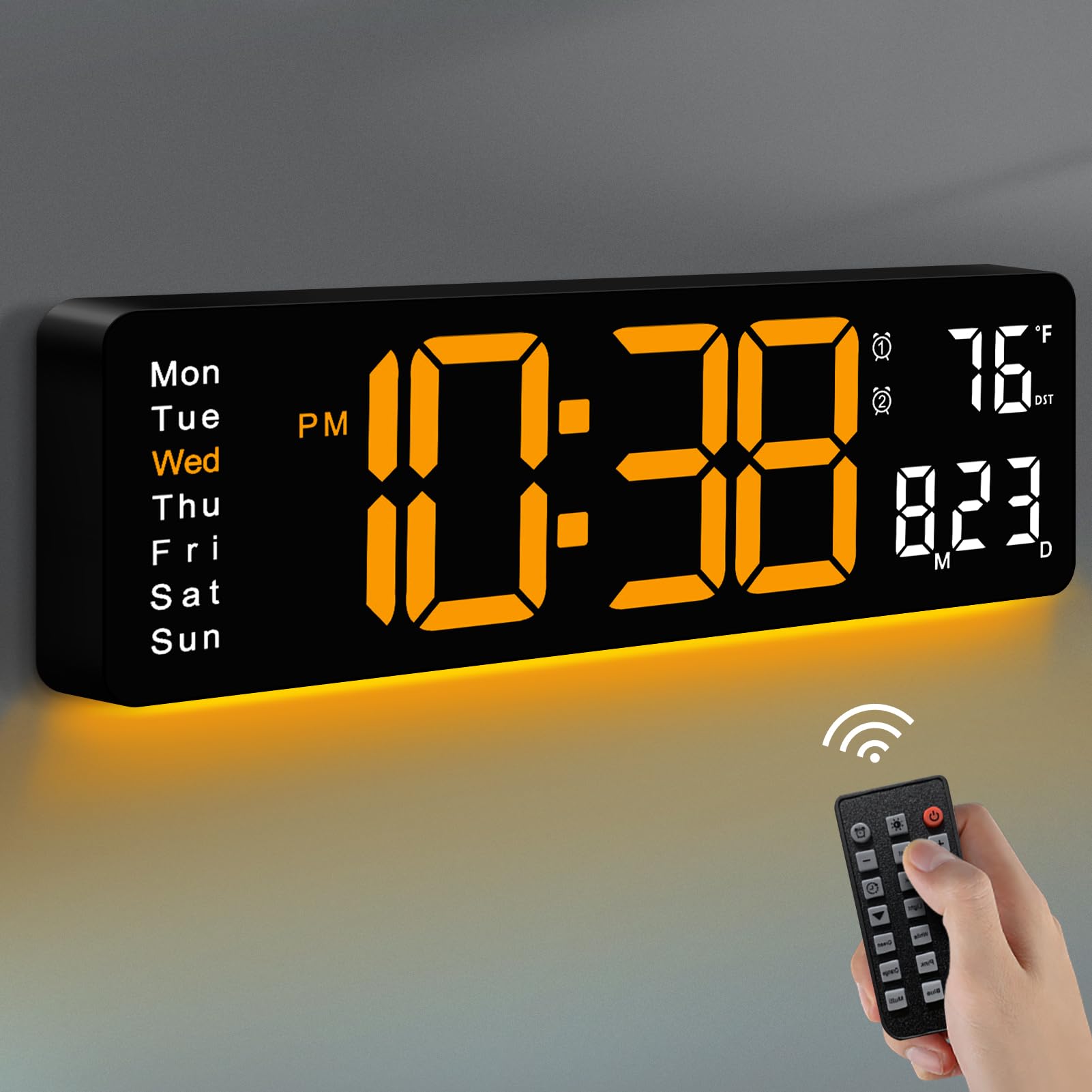 MASHI 16-inch wall clock with large display for easy viewing from across the room.