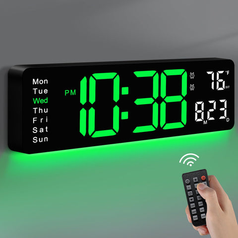 MASHI digital wall clock 16-inch display for easy readability from afar