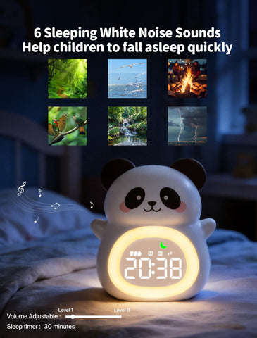 MASHI Panda night light colors demonstrate ambient lighting for bedtime.