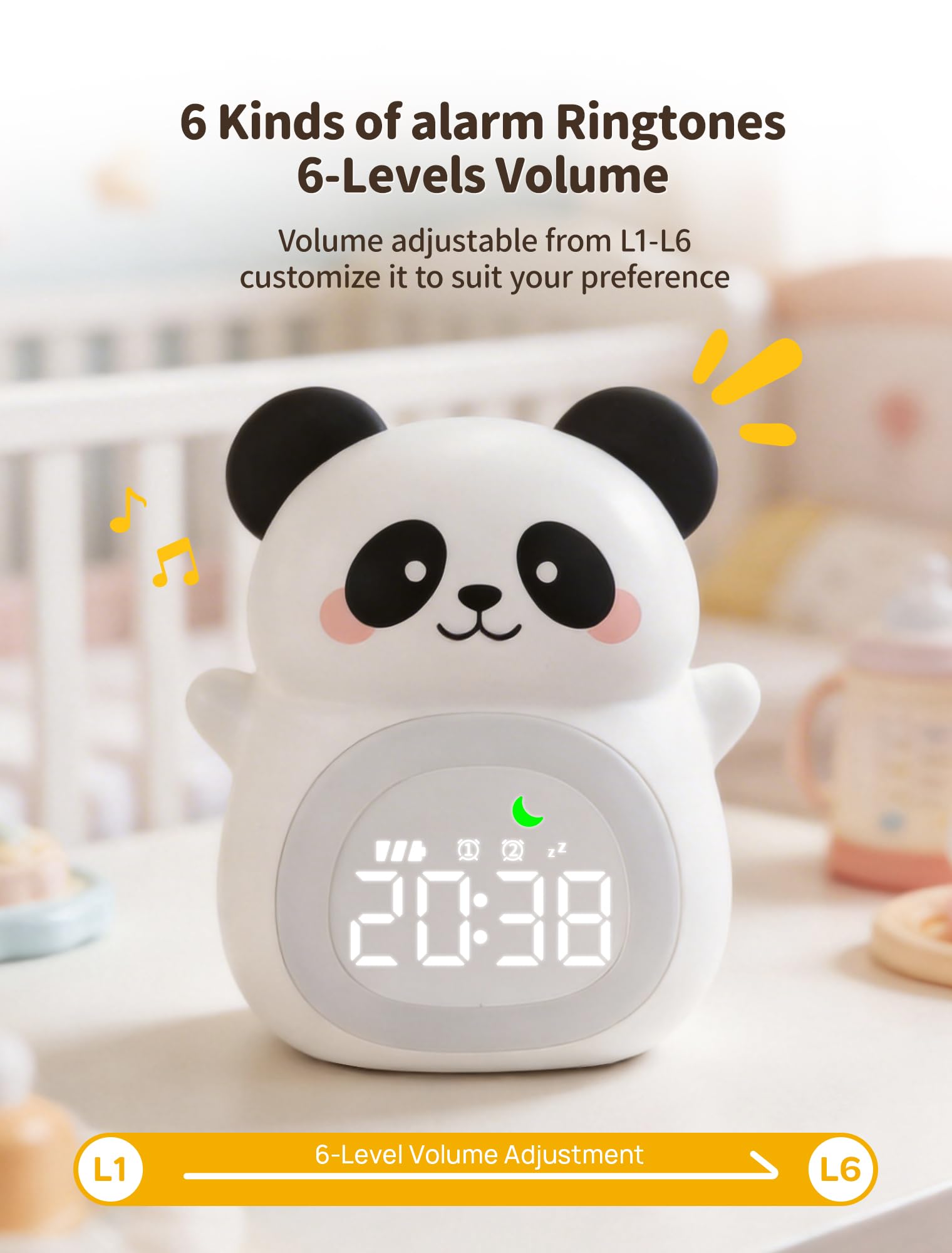MASHI Panda soothing sounds provide calm options for naps.