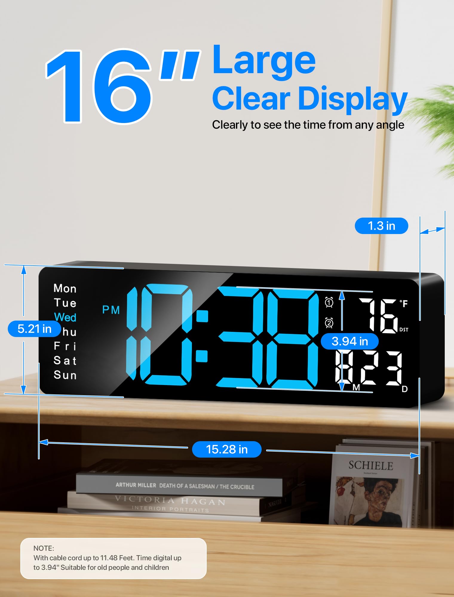 MASHI wall clock remote control enables easy adjustments from a distance.