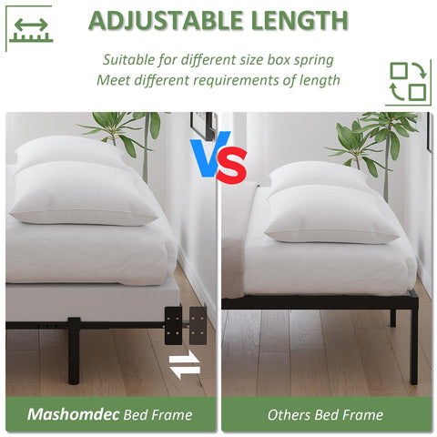 Mashomdec King bed frame detailed assembly image demonstrates quick setup and included tools.