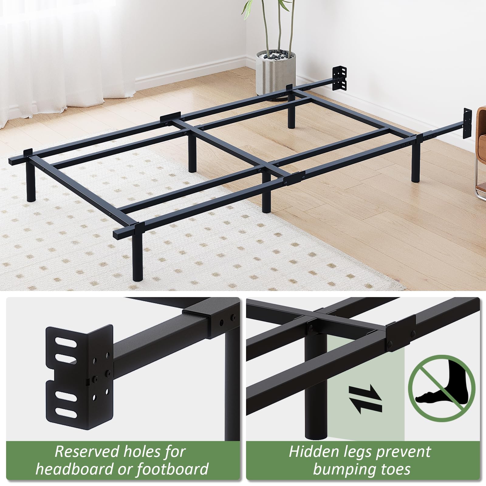Mashomdec bed frame with quiet operation minimizes movement disruption.