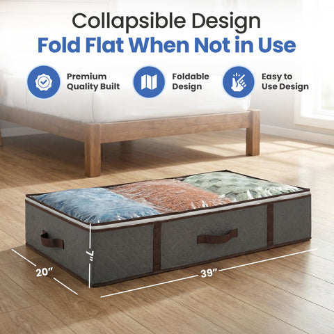Foldable under-bed bags by Masirs offer flexible storage for tight spaces.