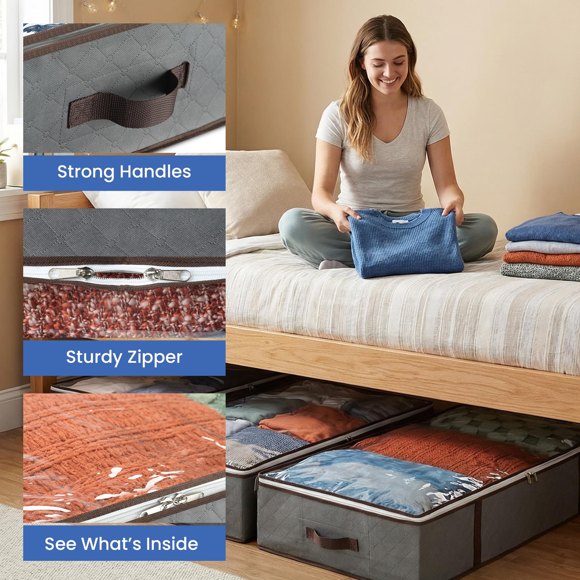 Soft-sided Masirs bag eases storage of linens and blankets.