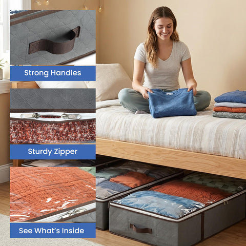 Soft-sided Masirs bag eases storage of linens and blankets.