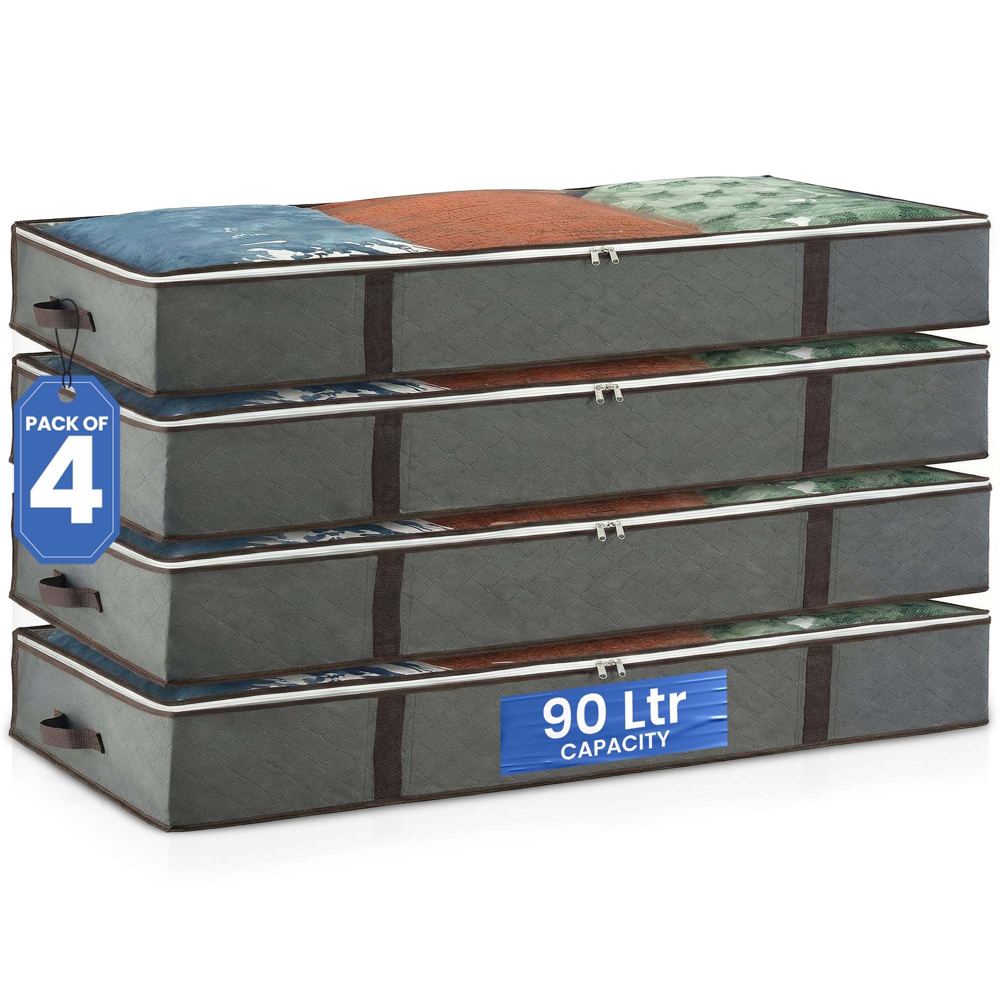 Masirs underbed storage bags 4-pack save dorm space and keep items accessible.