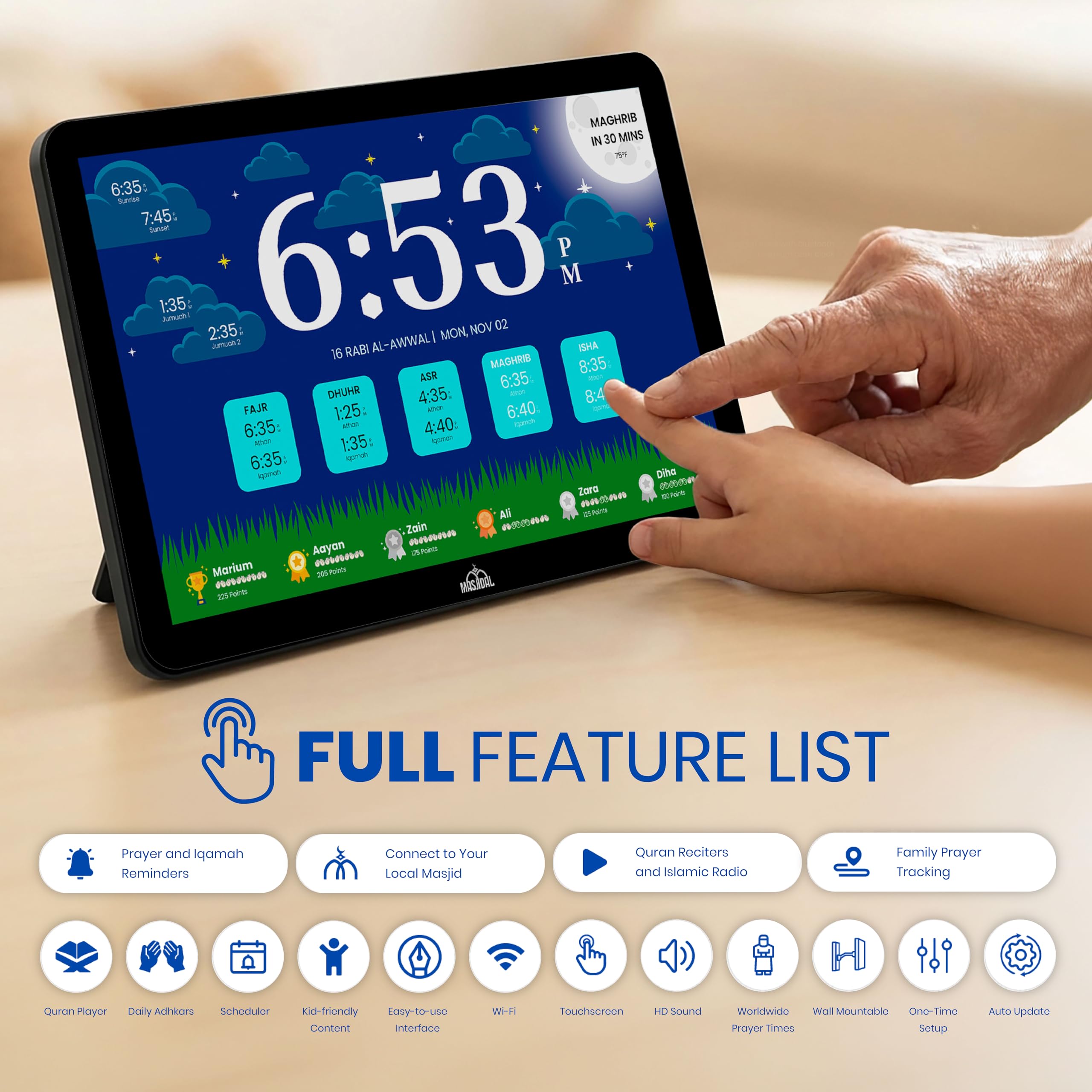 Masjidal content streaming enhances daily spiritual reminders and stories.