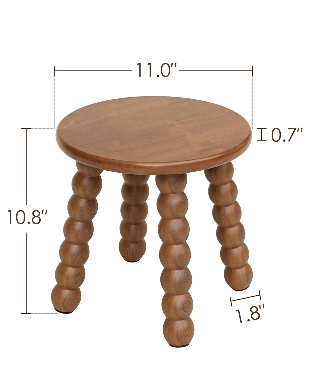 Masupu compact wooden stool fits tight spaces while remaining durable.