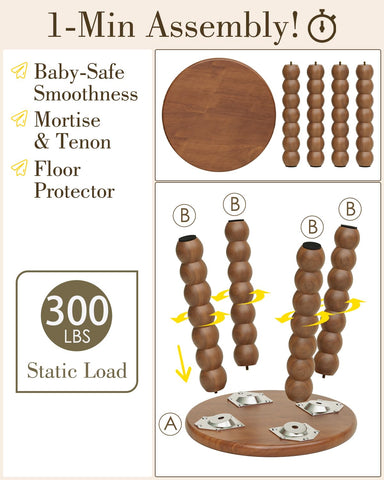 Masupu easy-assembly step stool twists on in seconds with no tools.