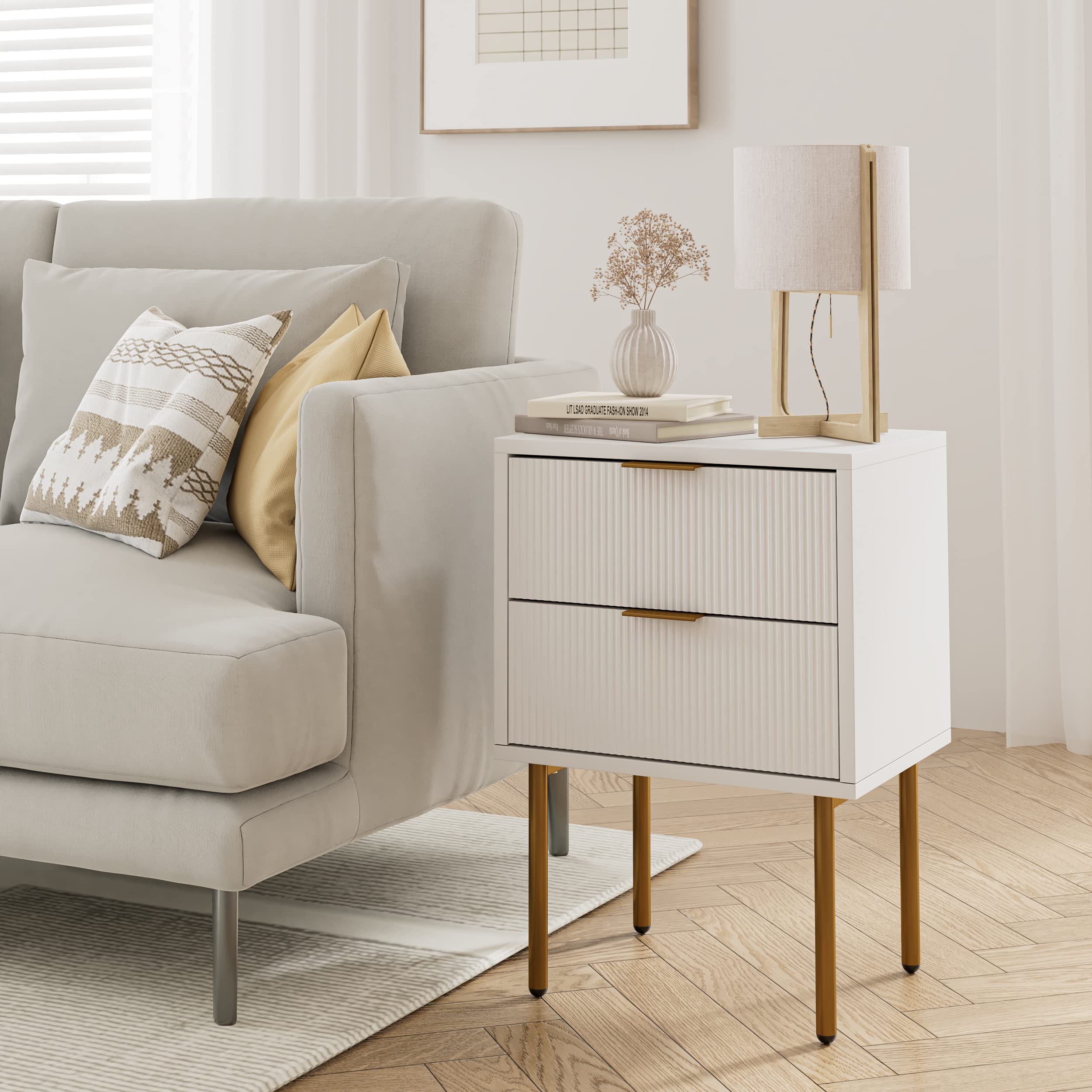 Masupu Nightstand cleaning care showing quick wipe maintenance