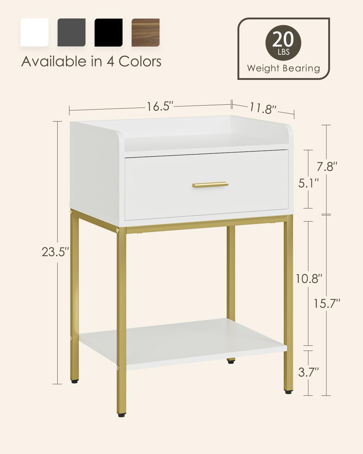 Masupu nightstand easy assembly with numbered parts saves time.