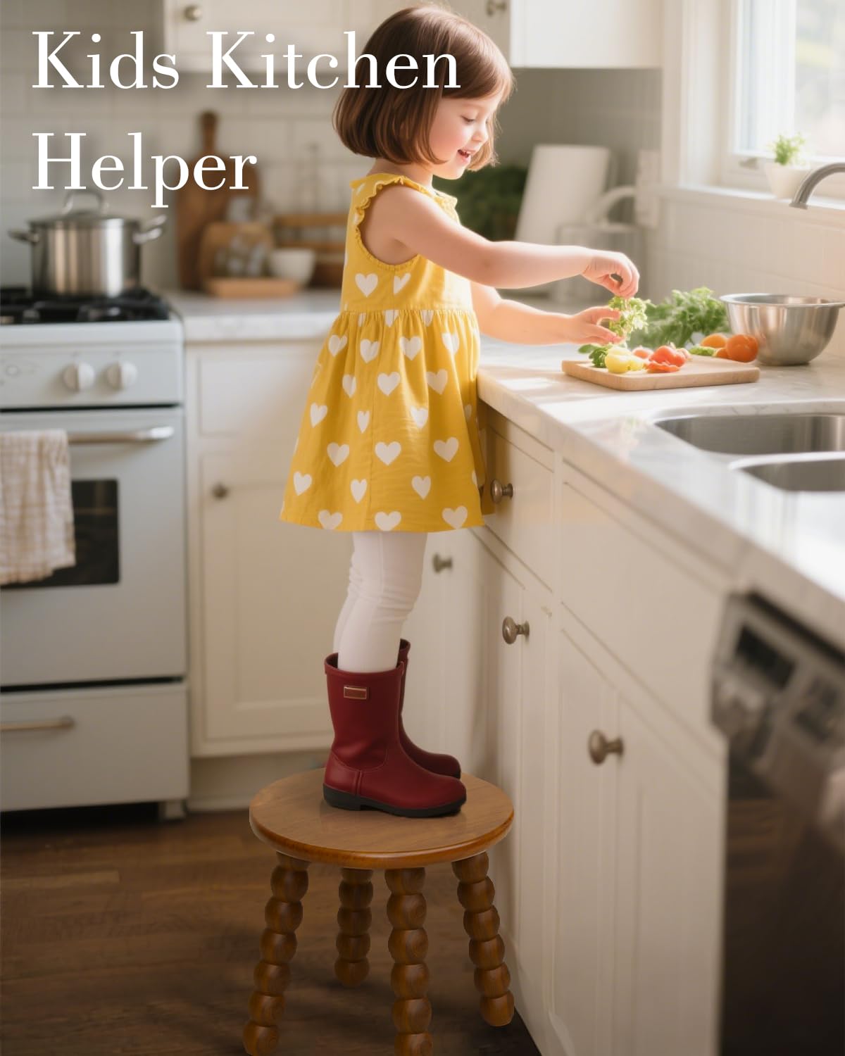 Masupu small foot stool with non-slip pads for steady everyday use.