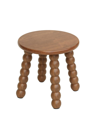 Masupu solid wooden step stool in walnut brown for safe bathroom and kitchen access.