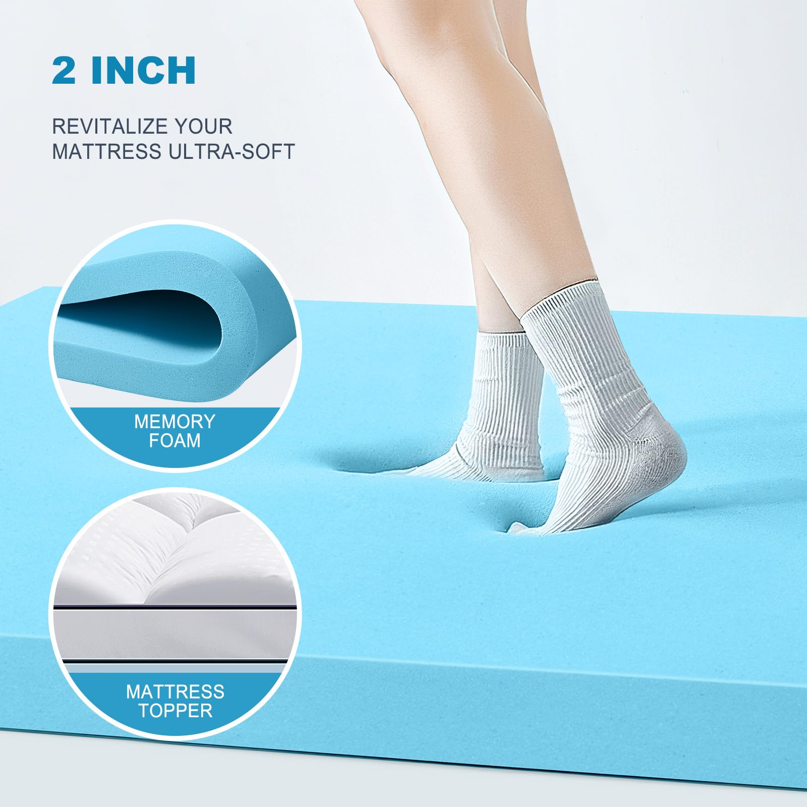 MASVIS combined 4-inch topper offers cloud-like cushion and ergonomic alignment.