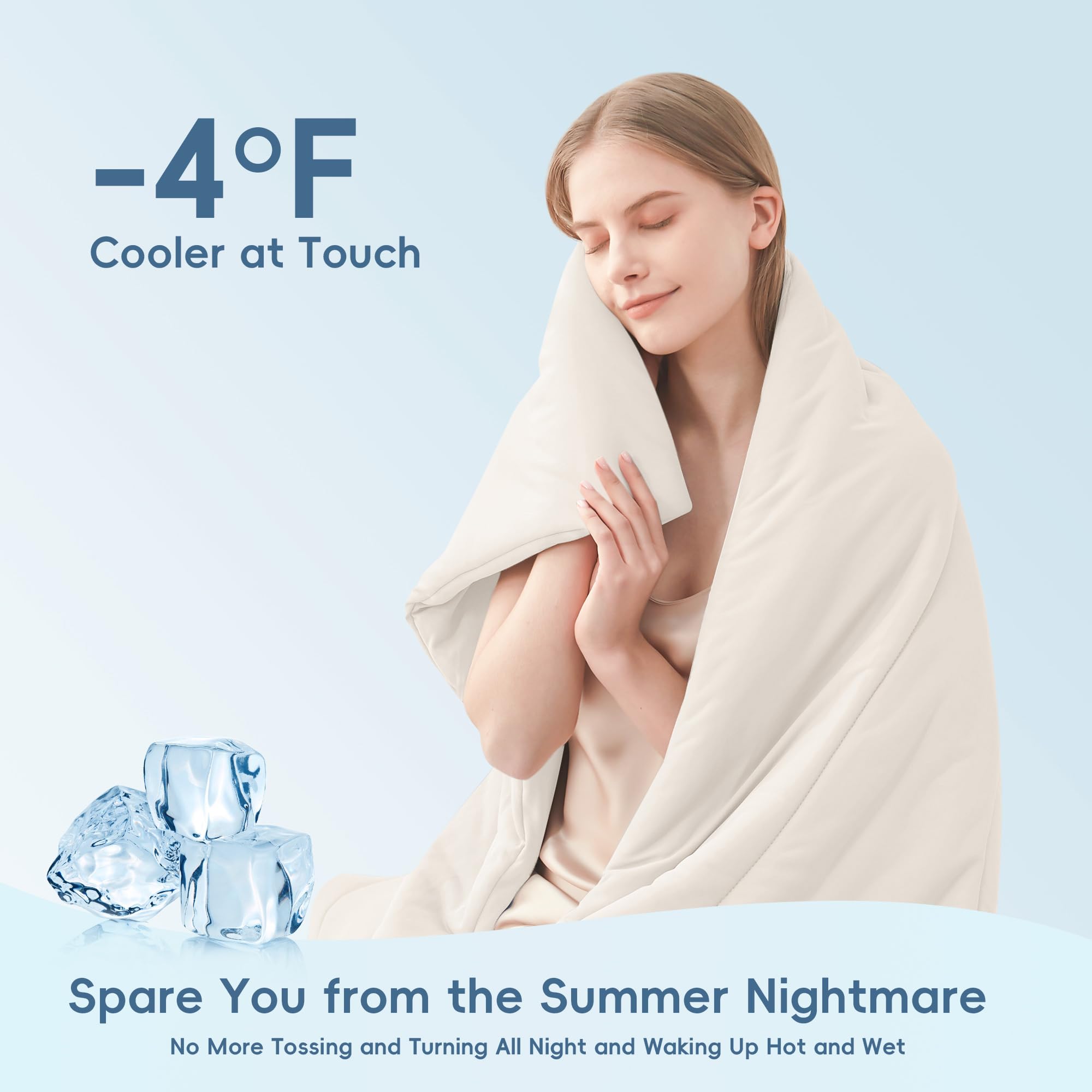 MASVIS cooling blanket on bed in a cozy room offers cool all-night comfort.