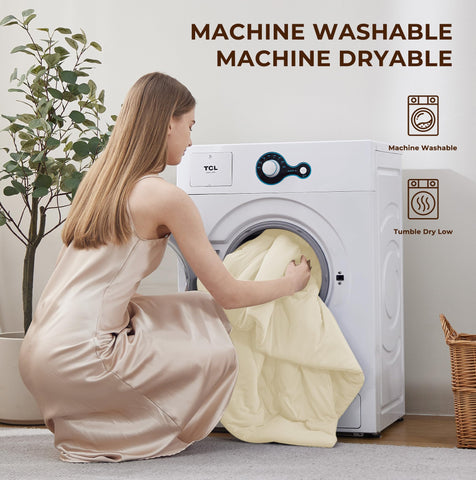 MASVIS cooling blanket washable care label shows easy cleaning.