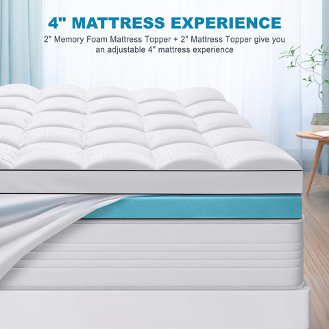MASVIS fitted elastic bed skirt keeps topper secure on deep mattresses.