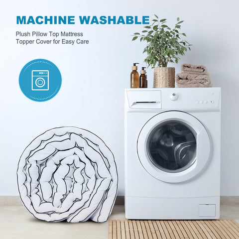 MASVIS machine-washable 400TC fabric keeps topper easy to care for