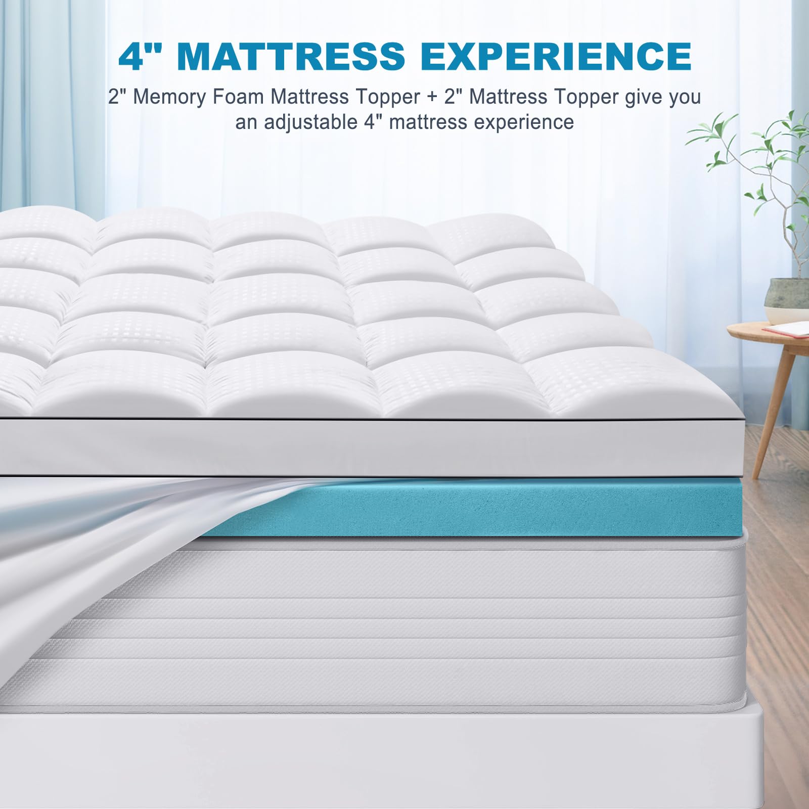 MASVIS topper with machine-washable cover is easy to care for