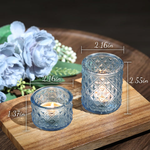 MATAHUM blue tealight holders large size for wedding tables and long banquet displays