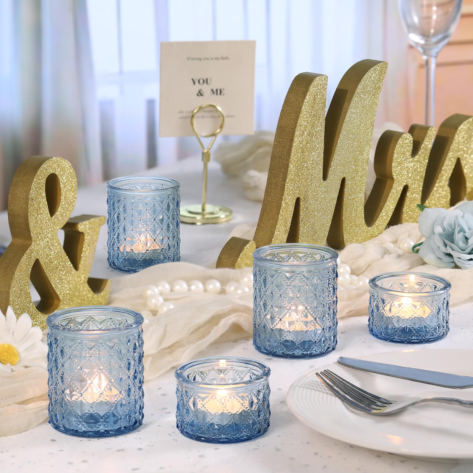 MATAHUM blue votive holders versatile decor for summer celebrations